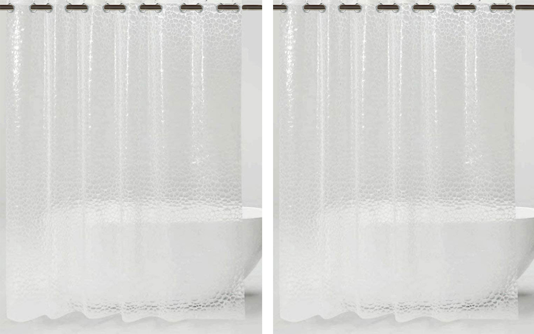 Kuber Industries 0.20mm 3D Stain Resistant, No Odor Clear Waterproof PVC AC Shower Curtain With Eyelets,8 Feet (Transparent)-HS_38_KUBMART21305