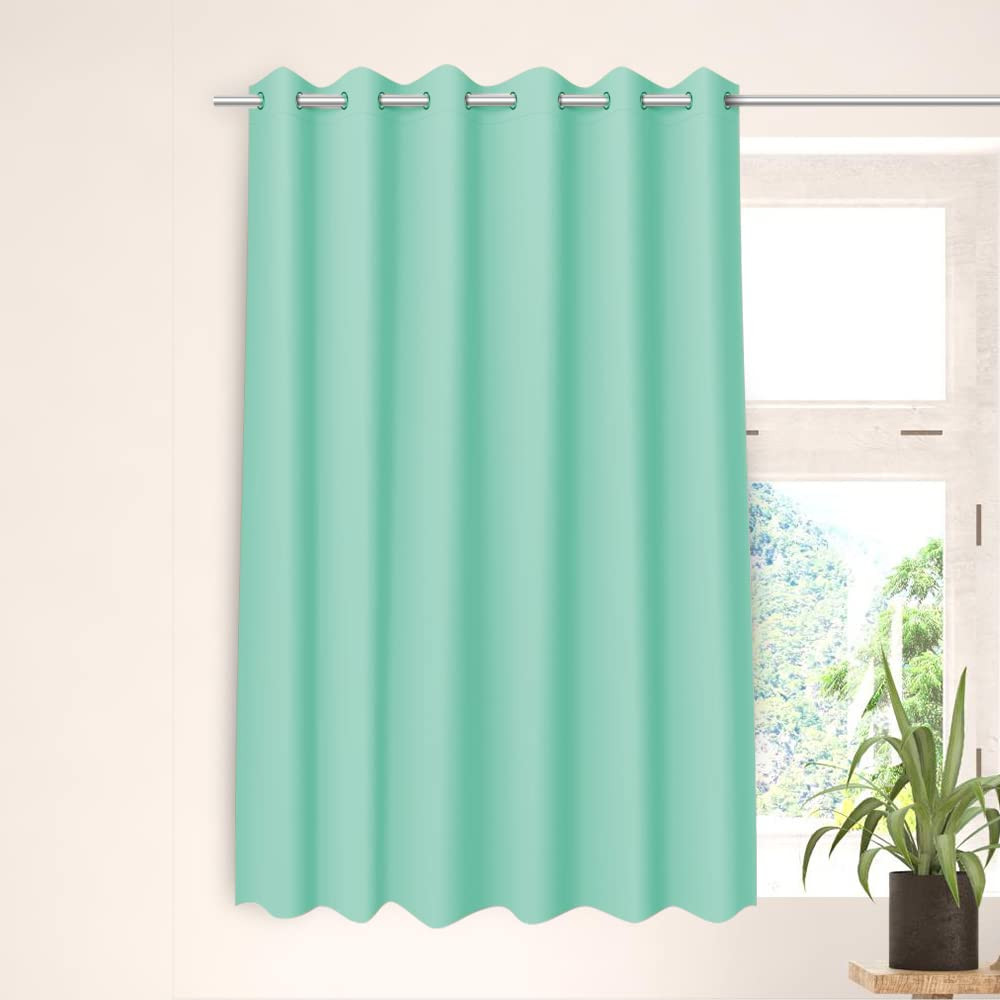 Kuber Industries 100% Room Darkening Black Out Curtain I 5 Feet Window Curtain I Insulated Heavy Polyester Solid Curtain|Drapes with 8 Eyelet for Home &amp; Office (Aqua)