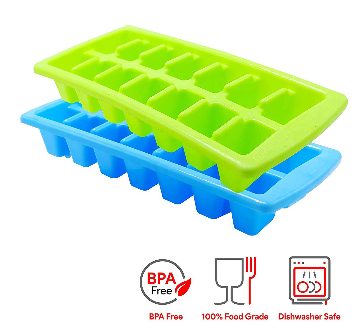 Kuber Industries 14 Cubes Plastic Unbreakable Virgin Plastic Ice Cube Tray (Multi)-KUBMART3210