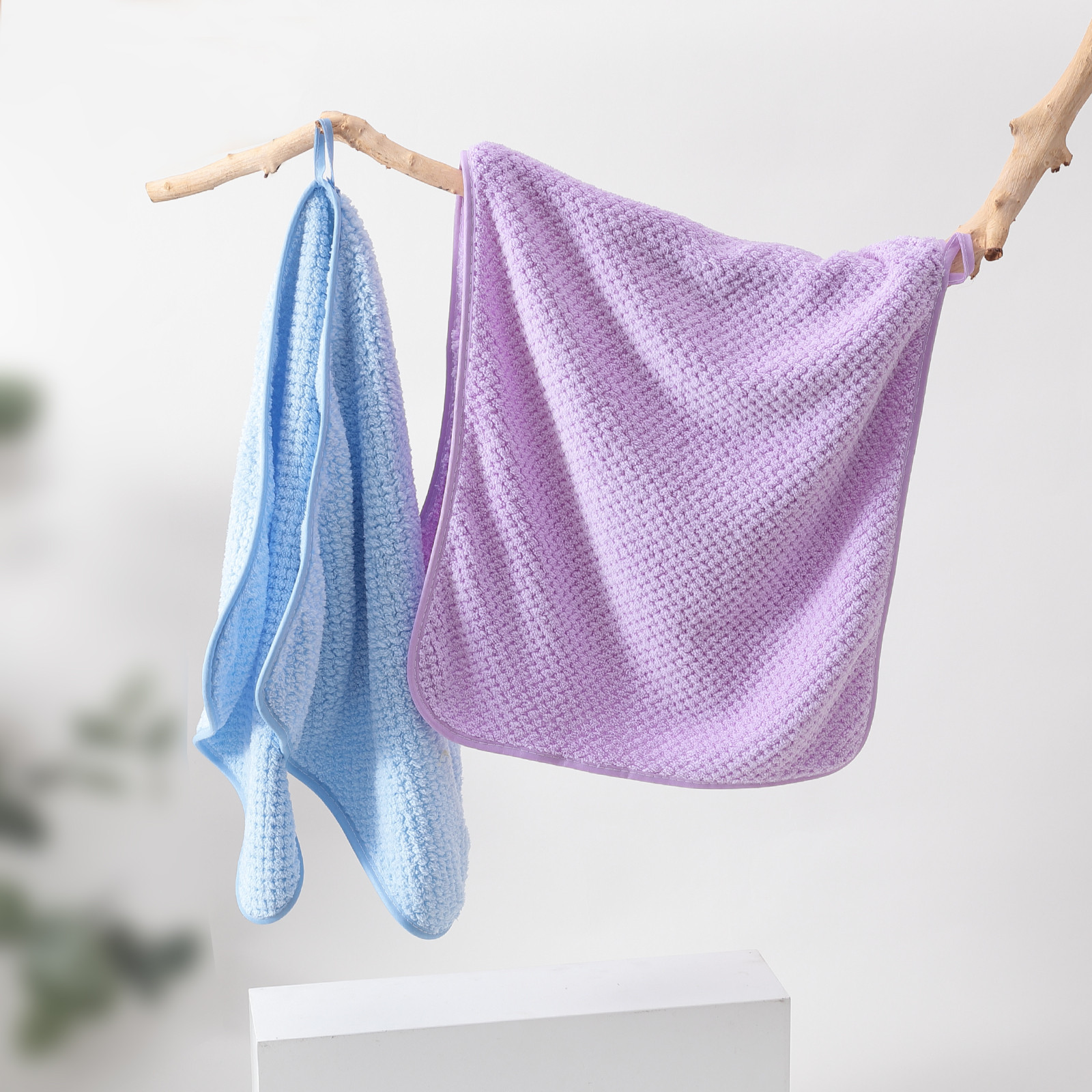 Kuber Industries 2 Piece Hand Towel Set|280 GSM|Gtm & Workout Towels|Super Absorbent & Antibacterial Treatment|Small Size, Travel Friendly  (Blue & Purple)