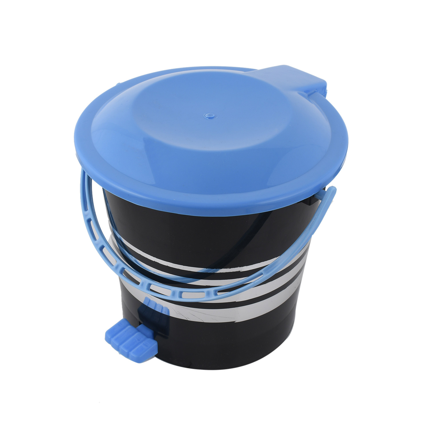Kuber Industries 2 Pieces Plastic Dustbin Garbage Bin with Handle,10 Liters (Blue & Green) -CTKTC38039
