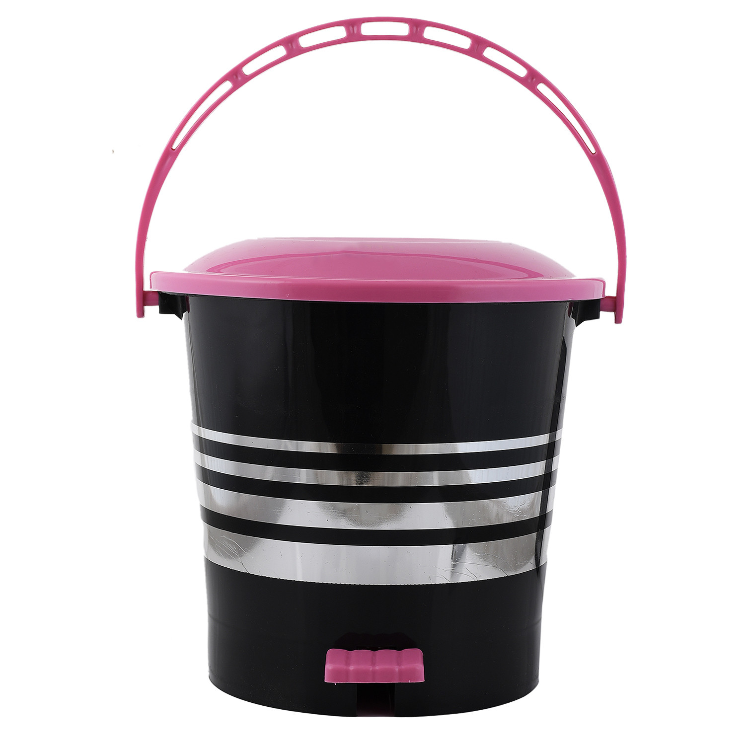 Kuber Industries 2 Pieces Plastic Dustbin Garbage Bin with Handle,10 Liters (Pink & Green) -CTKTC38037