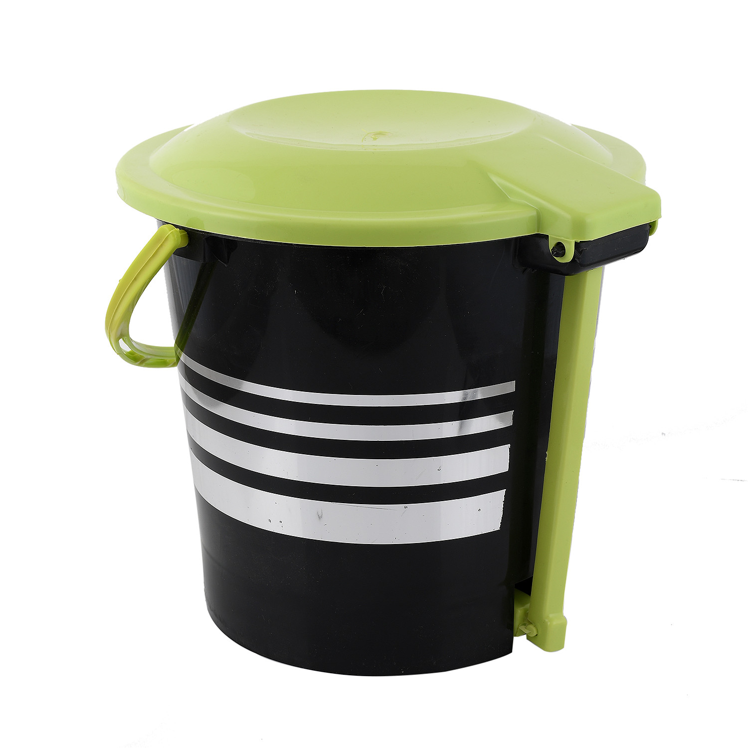 Kuber Industries 2 Pieces Plastic Dustbin Garbage Bin with Handle,10 Liters (Pink & Green) -CTKTC38037