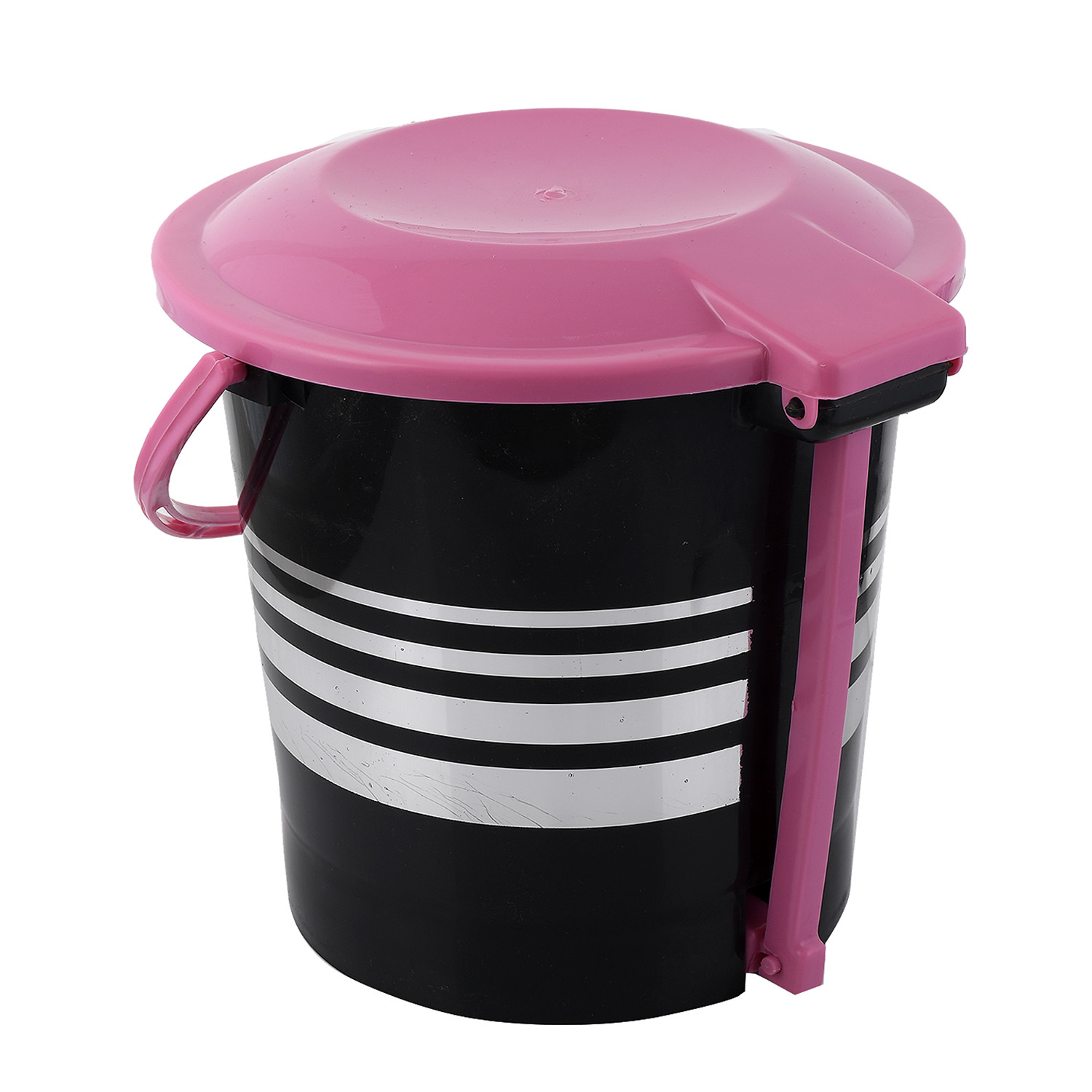 Kuber Industries 2 Pieces Plastic Dustbin Garbage Bin with Handle,5 Ltr & 10 Ltr (Pink) -CTKTC38049