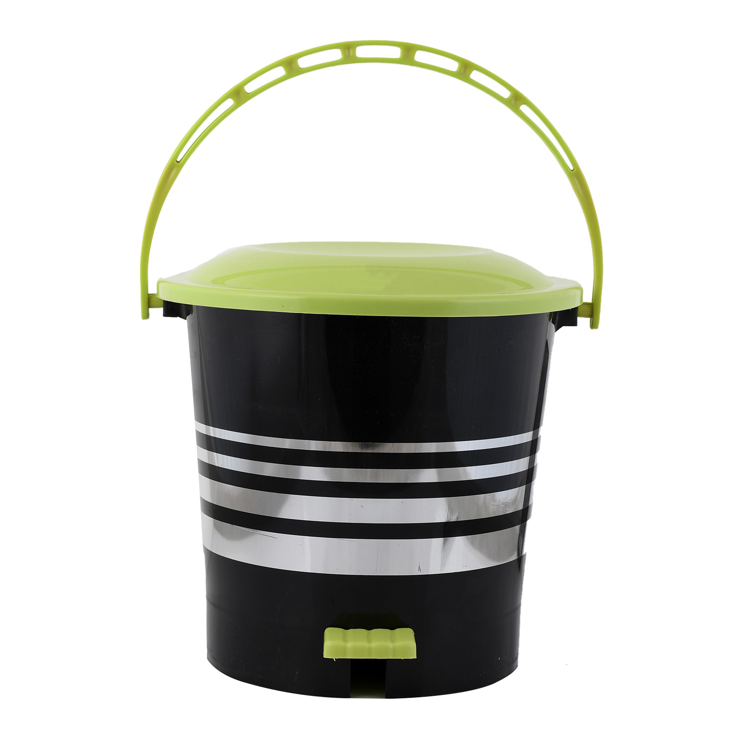 Kuber Industries 2 Pieces Plastic Dustbin Garbage Bin with Handle,5 Ltr & 10 Ltr (Yellow & Green) -CTKTC38059