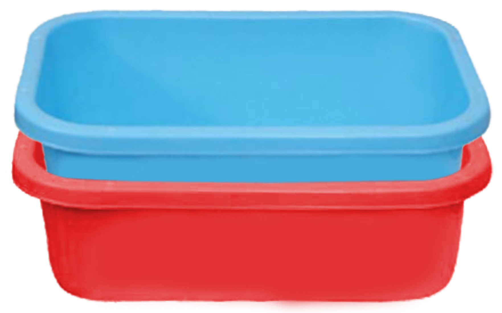 Kuber Industries 2 Pieces Unbreakable Plastic Big Size Multipurpose Desk Organizer,kitchenTray,Storage Basket/ Big Tray (Red & Blue)-KUBMART1584