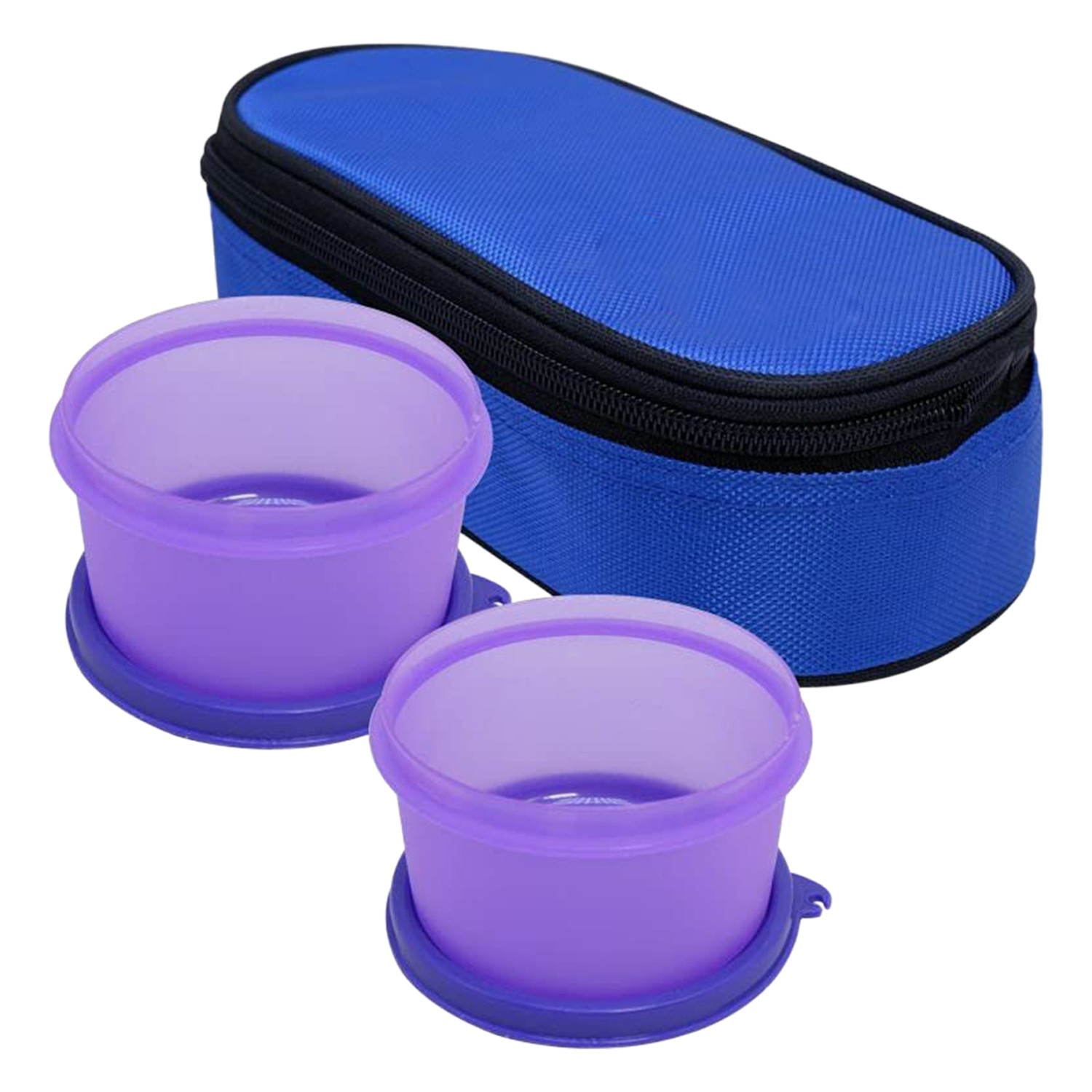 Kuber Industries 2 Plastic Containers Lunch Box Set With Cover (Blue)