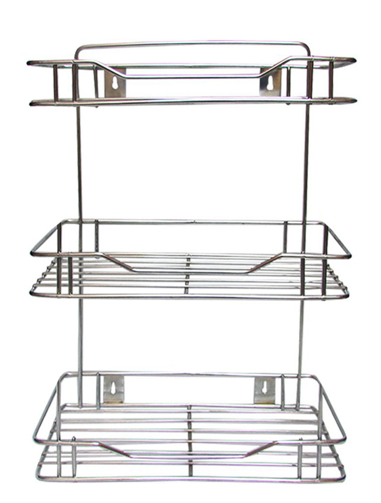 Kuber Industries 3 Tier Wall Mounted Spice Rack Kitchen Organiser (Silver)
