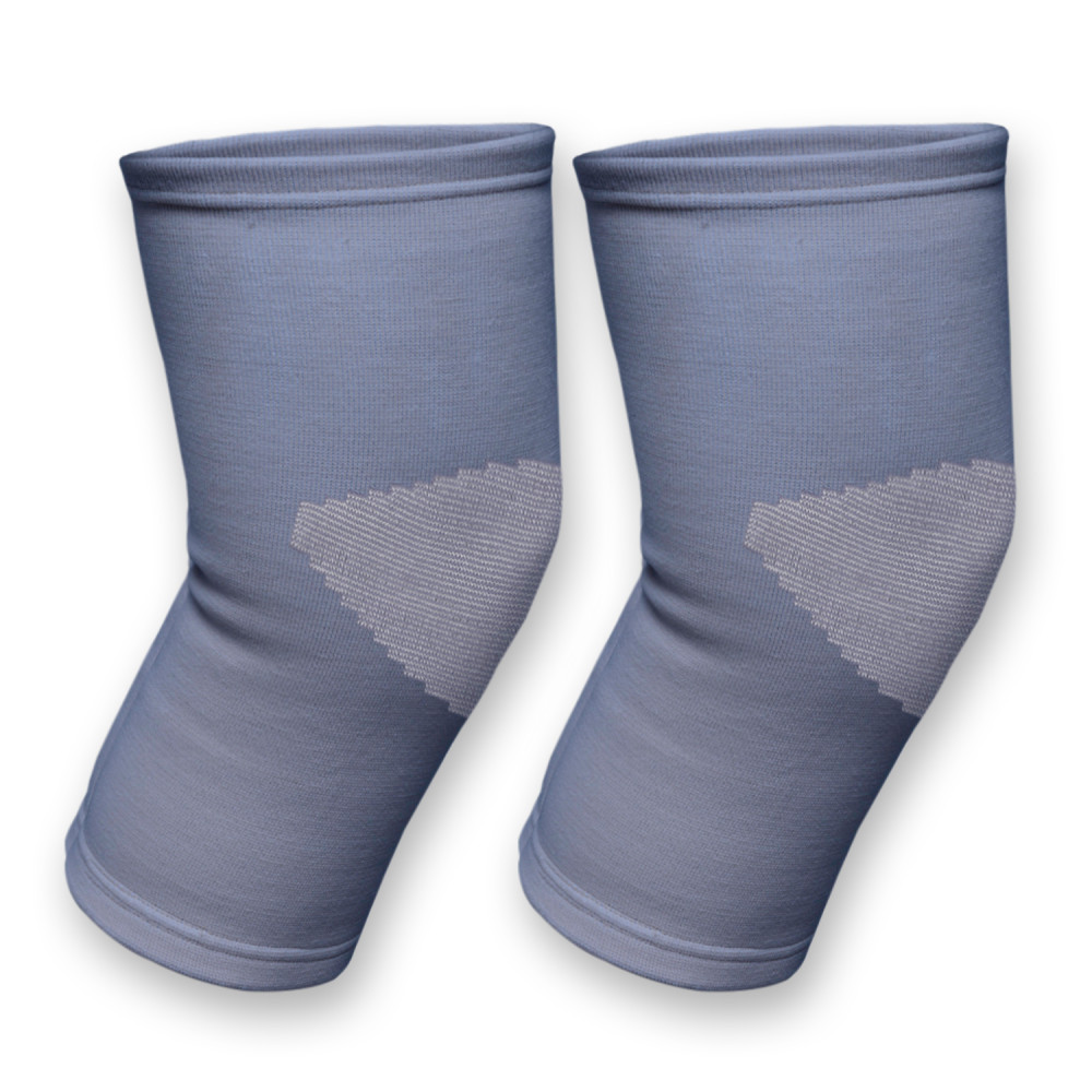 Kuber Industries 3D Knee Cap | Cotton Knee Sleeves |Sleeves For Joint Pain | Sleeves For Arthritis Relief | Unisex Knee Wraps | Knee Bands | Size-S | 1 Pair | Gray &amp; White