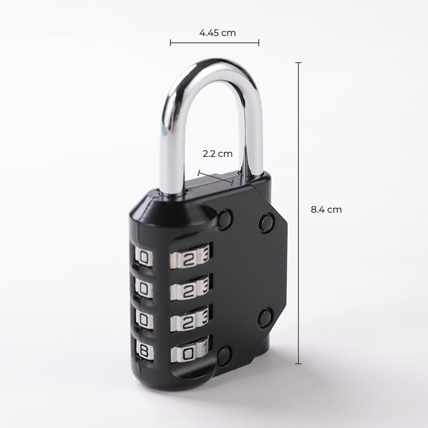Kuber Industries 4 Digit Combination Lock | Travel Lock for Briefcase | Number Lock | Padlock for Luggage | Travelling Locks for Suitcase | Gym Lock | 8023ABK | Black