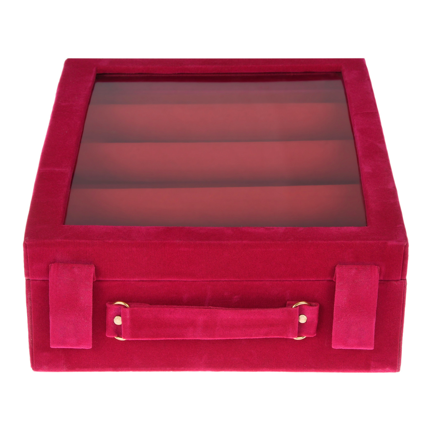 Kuber Industries 4 Rod Bangle Box|Wooden Jewelry Box|Wedding Vanity Box|Velvet Coated Wedding Bracelet Organizer for Women & Girls (Pink)