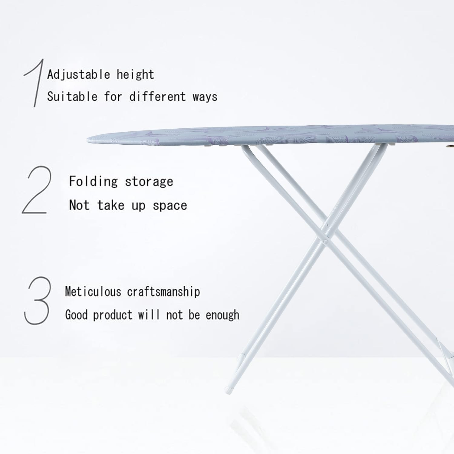 Kuber Industries 42 Inch Ironing Board For Clothes|Adjustable Height Ironing Stand|Press Table for Home (Multi)