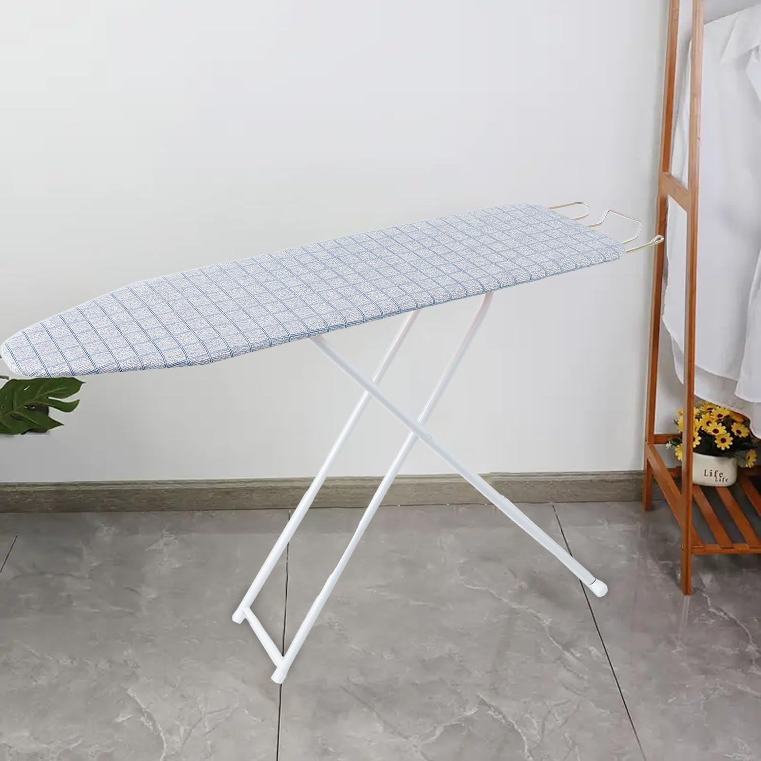 Kuber Industries 42 Inch Ironing Board For Clothes|Adjustable Height Ironing Stand|Press Table for Home (Grey)