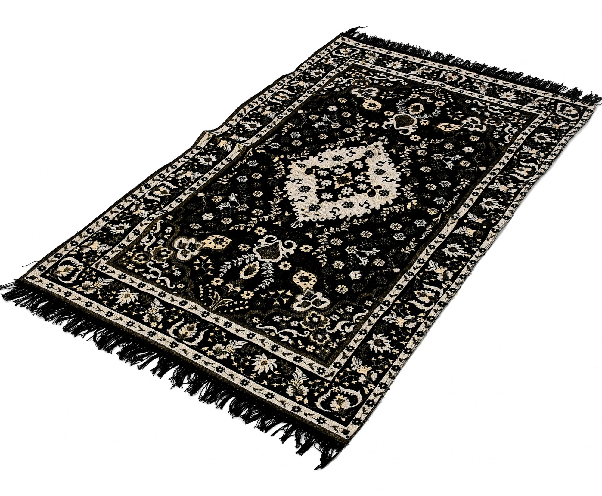 Kuber Industries 4.5 x3 Feet  Superfine Velvet Carpet|Rug|Living Room|Bedroom|Hall (Black)