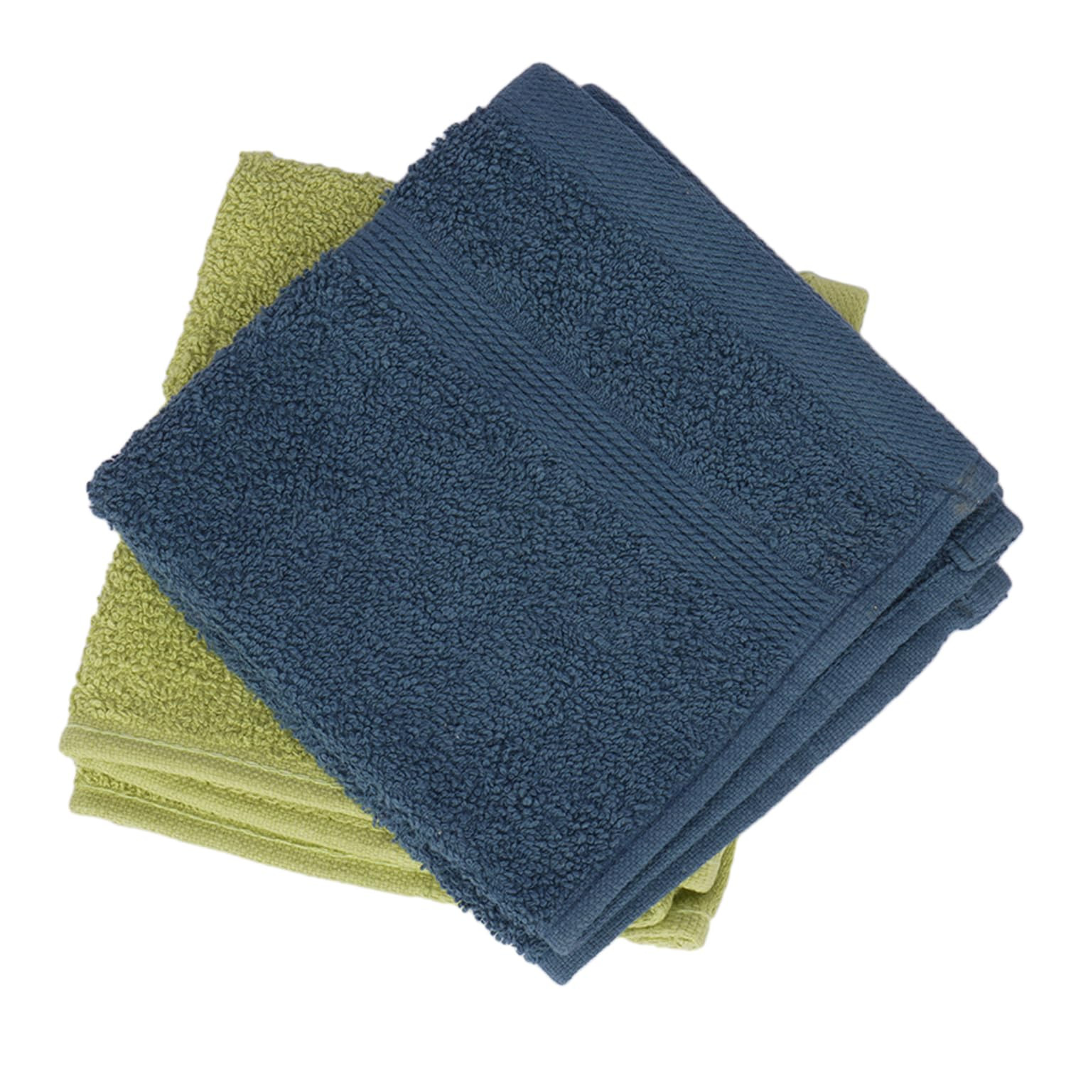Kuber Industries 525 GSM Cotton Face towels |Super Soft, Quick Absorbent & Anti-Bacterial|Gym & Workout Towels|Pack of 2 (Blue & Green)