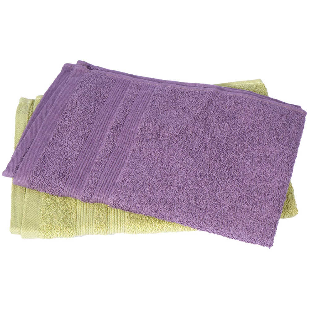Kuber Industries 525 GSM Cotton Hand towels |Super Soft, Quick Absorbent &amp; Anti-Bacterial|Gym &amp; Workout Towels|Pack of 2 (Purple &amp; Green)
