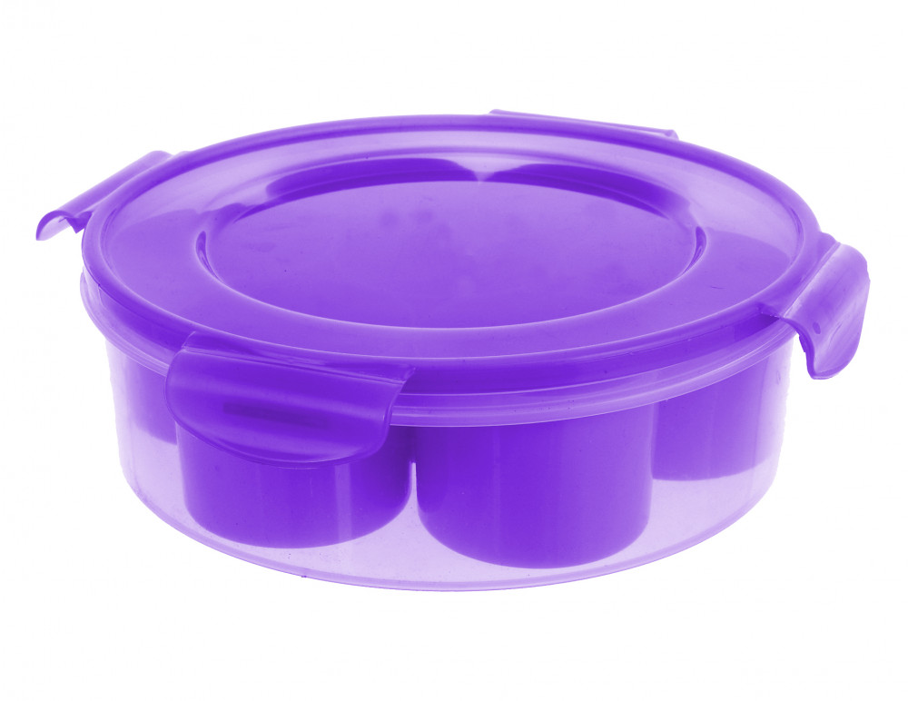 Kuber Industries Airtight &amp; Leak Proof Plastic Masala (Spice) Box/Dabba/Spice Organiser with Lock Lid &amp; 7 Containers (Purple)-KUBMART370