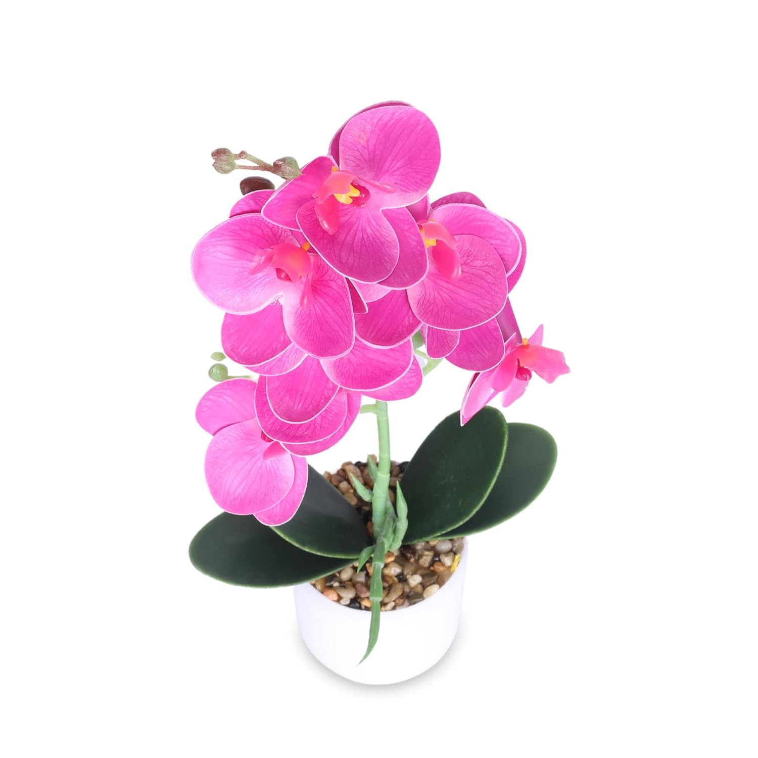 Kuber Industries Artificial Plants for Home DÃ©cor|Natural Looking Indoor Fake Plants with Pot|Artificial Flowers for Decoration (Pink)
