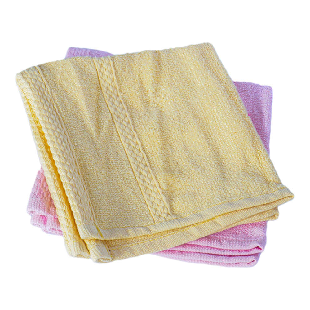 Kuber Industries Bamboo Face towels |Super Soft, Quick Absorbent &amp; Anti-Bacterial|Gym &amp; Workout Towels|Pack of 2 (Yellow &amp; Pink)