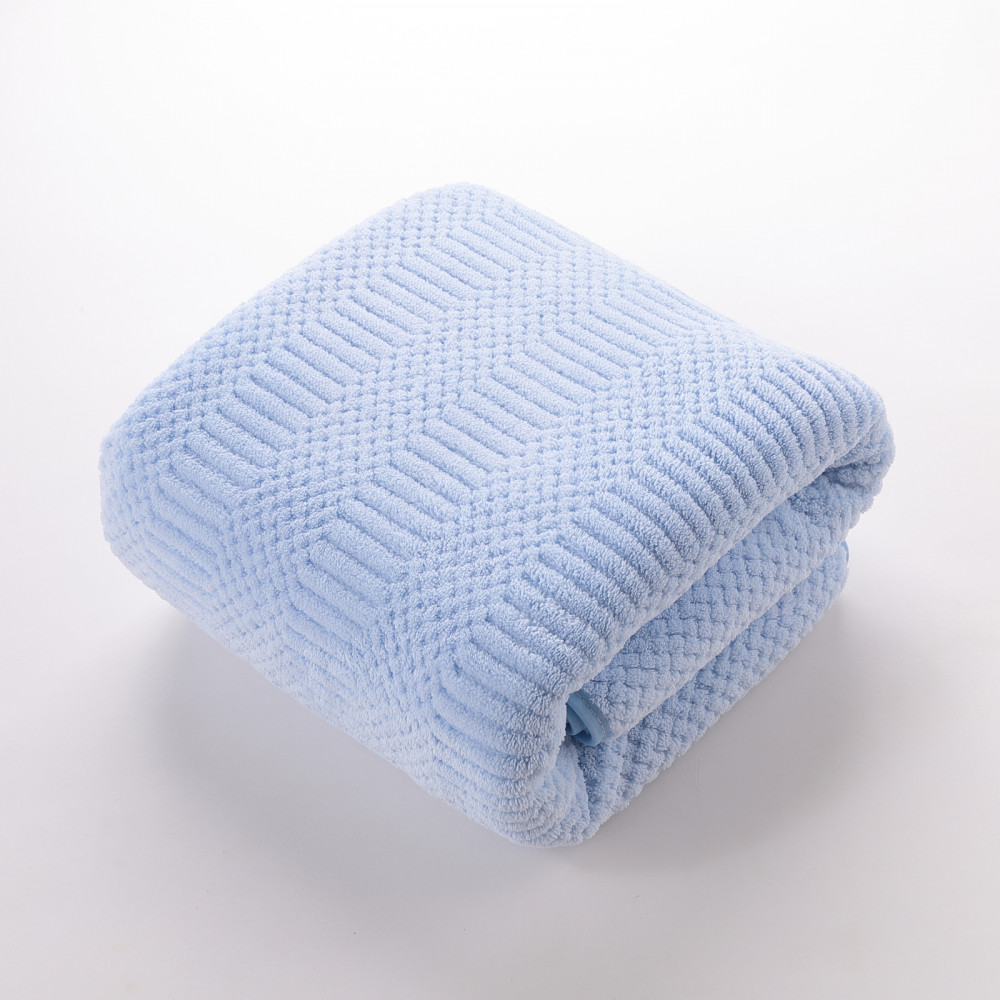 Kuber Industries Bath Towel For Men, Women|280 GSM|Extra Soft &amp; Fade Resistant|Polyester Towels For Bath|Waffle Texture|Bathing Towel, Bath Sheet (Blue)