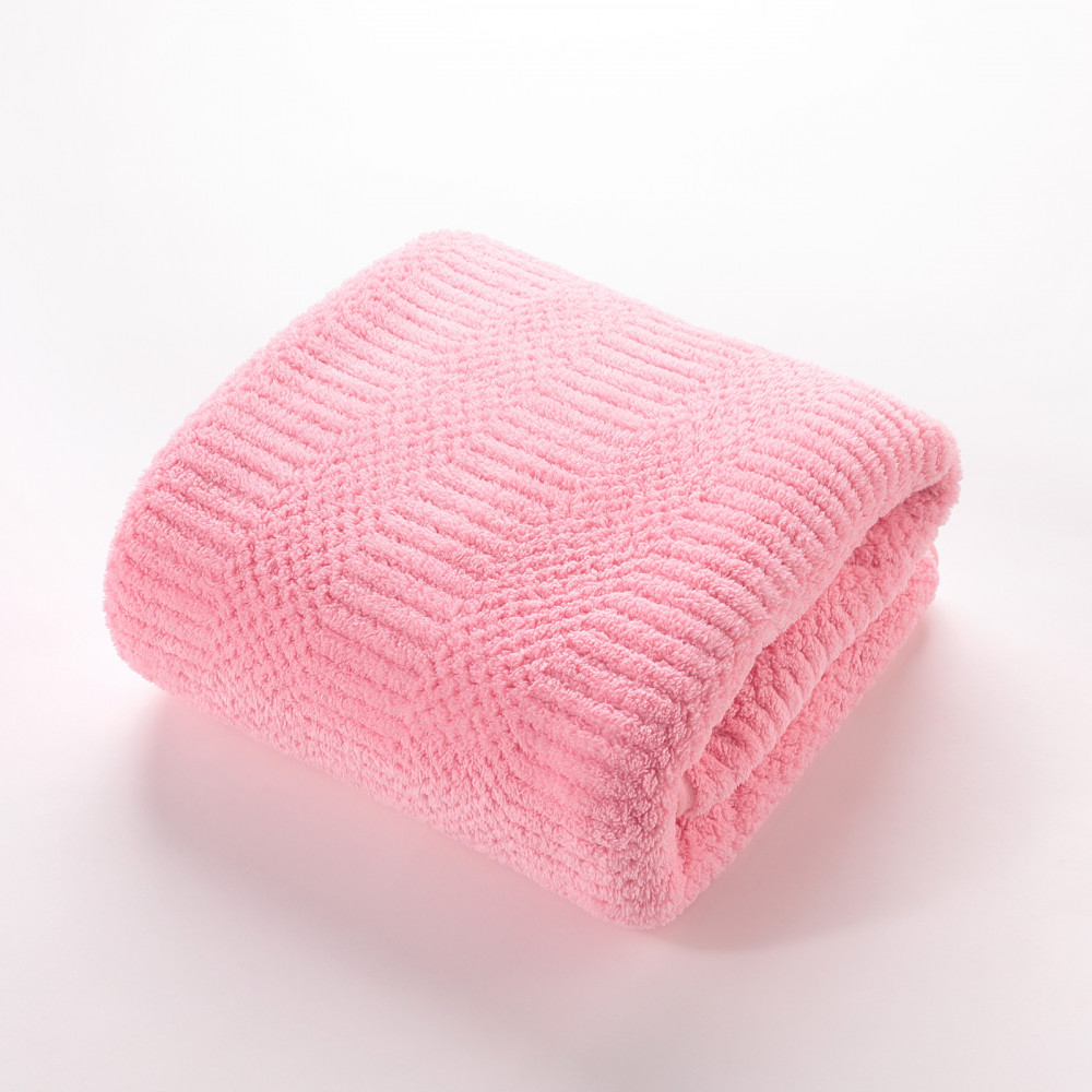Kuber Industries Bath Towel For Men, Women|280 GSM|Extra Soft &amp; Fade Resistant|Polyester Towels For Bath|Waffle Texture|Bathing Towel, Bath Sheet (Pink)