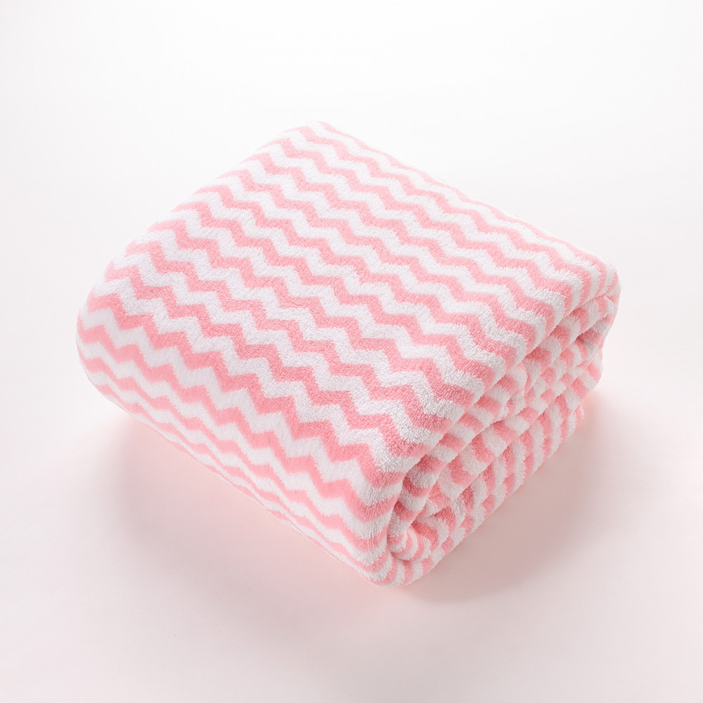 Kuber Industries Bath Towel For Men, Women|280 GSM|Extra Soft &amp; Fade Resistant|Polyester Towels For Bath|Stripes Design|Bathing Towel, Bath Sheet (Pink)
