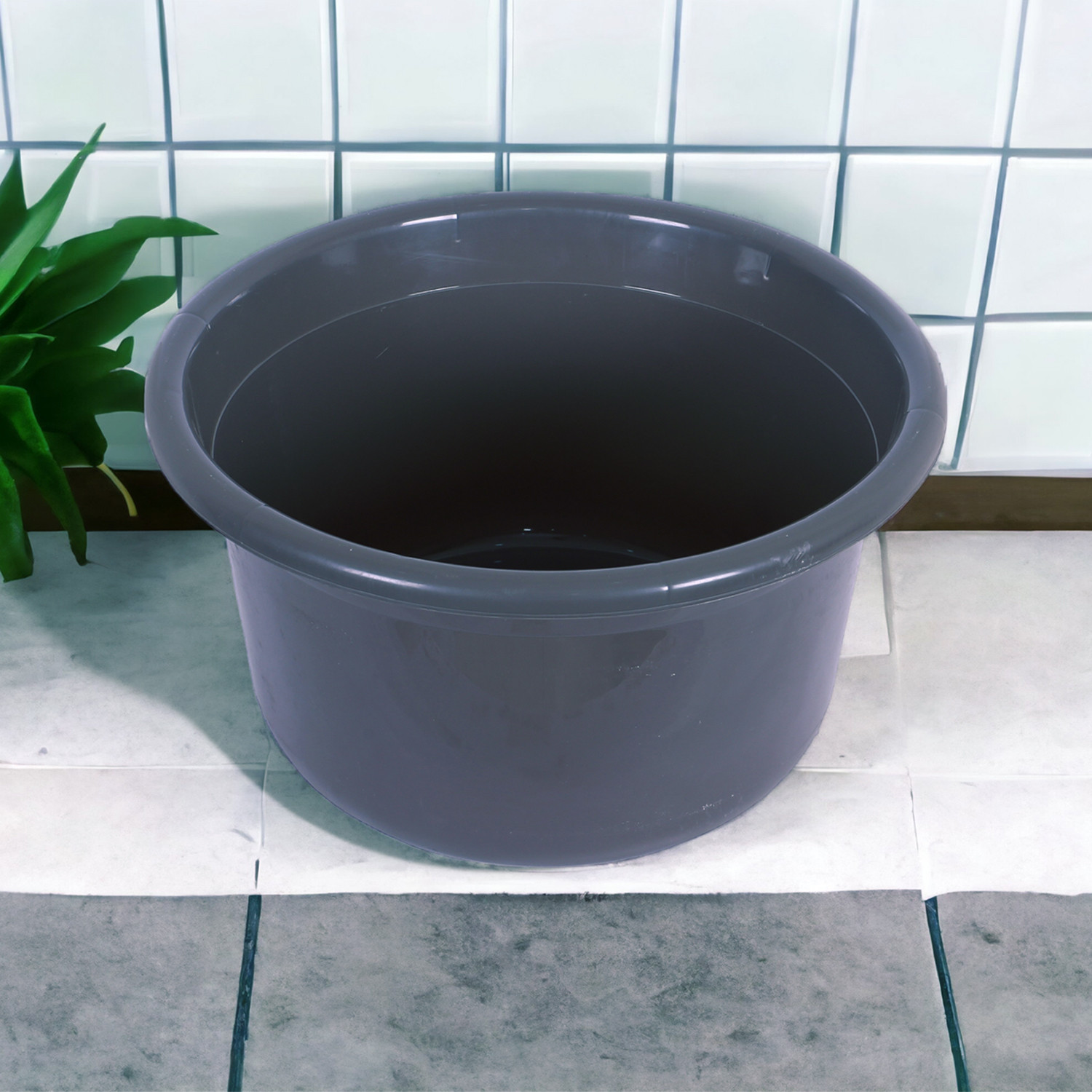 Kuber Industries Bath Tub | Versatile Utility Gaint Tub | Plastic Bath Tub for Baby | Baby Bathing Tub | Clothes Washing Tub For Bathroom | Feeding Pan Tub | TUB-25 LTR | Gray