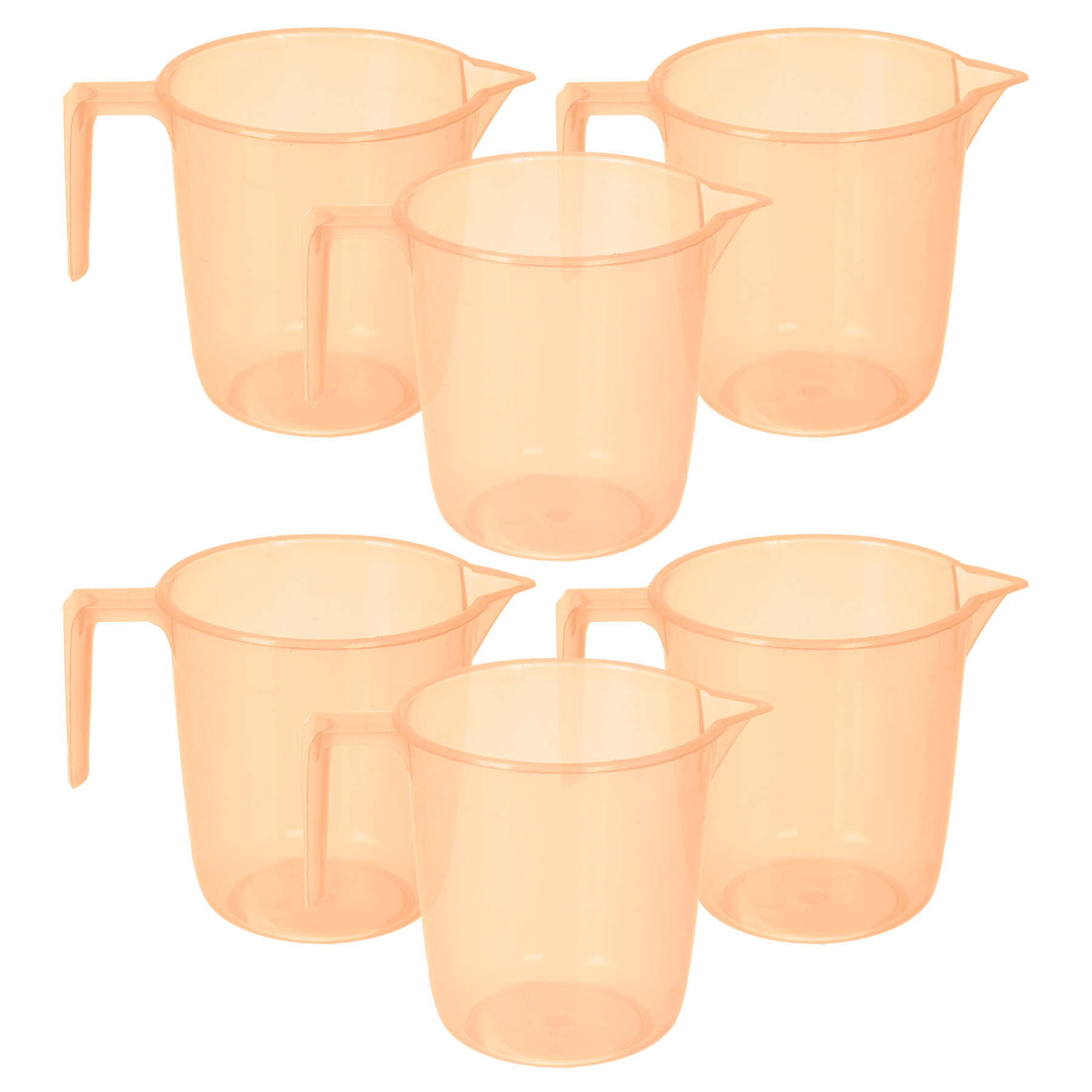 Kuber Industries Bathroom Mug | Multipurpose Bath Rinse Mug for Bathroom | Reusable Bath Mug | Wash Mug for Toilet | Mug for Washroom | 1100 ML | Transparent Orange