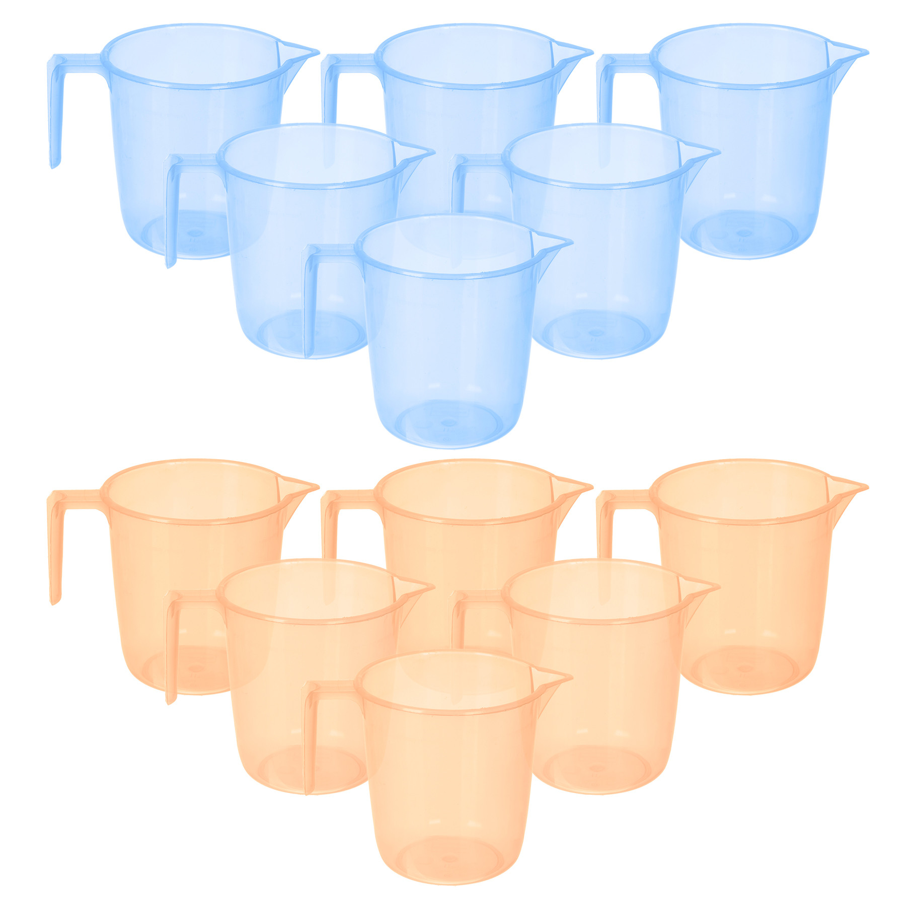 Kuber Industries Bathroom Mug | Multipurpose Bath Rinse Mug for Bathroom | Reusable Bath Mug | Wash Mug for Toilet | Mug for Washroom | 1100 ML | Transparent | Blue & Orange
