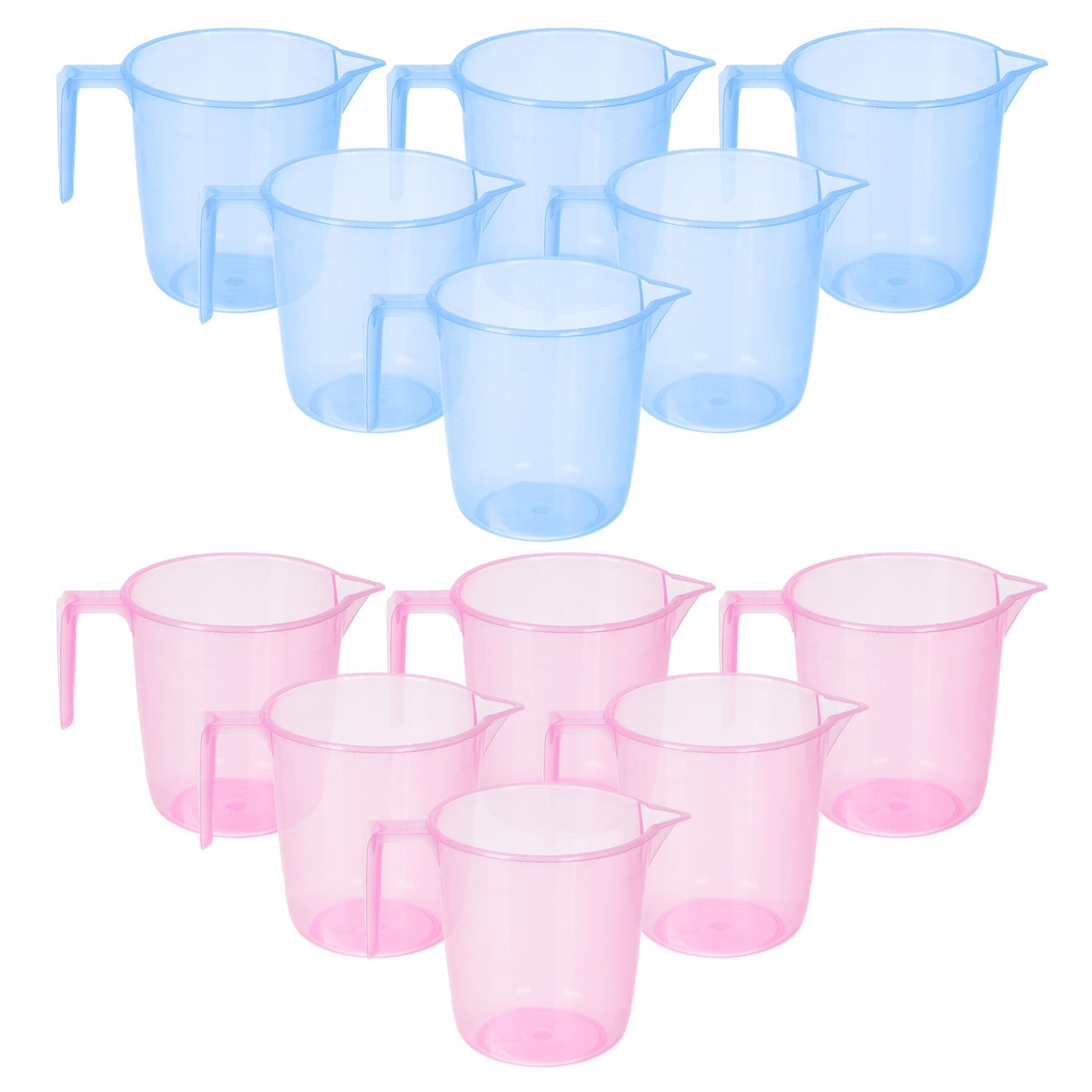Kuber Industries Bathroom Mug | Multipurpose Bath Rinse Mug for Bathroom | Reusable Bath Mug | Wash Mug for Toilet | Mug for Washroom | 1100 ML | Transparent | Blue & Pink