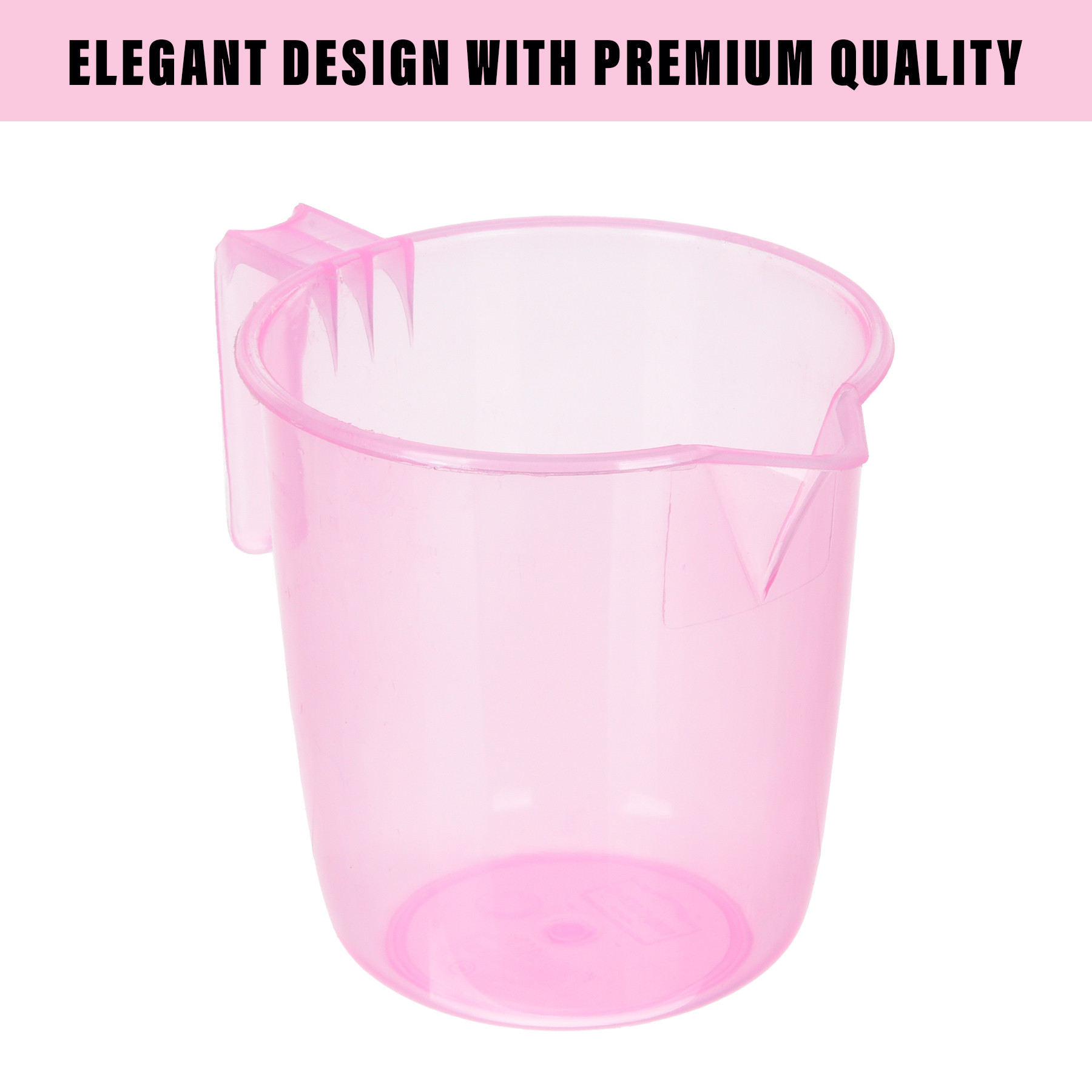 Kuber Industries Bathroom Mug | Multipurpose Bath Rinse Mug for Bathroom | Reusable Bath Mug | Wash Mug for Toilet | Mug for Washroom | 1100 ML | Transparent | Pink & Orange