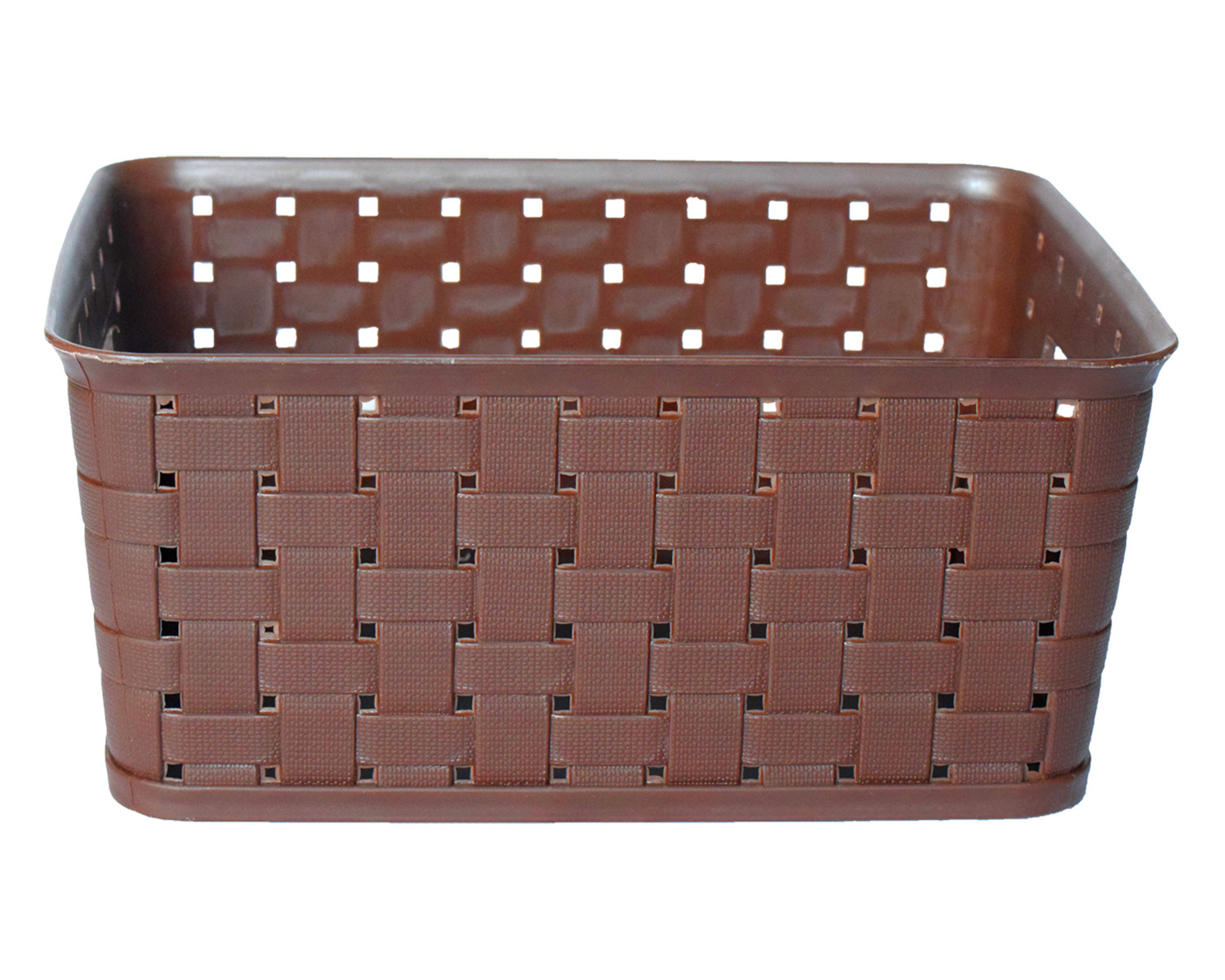 Kuber Industries BPA Free Attractive Design Multipurpose Large Trendy Storage Basket With Lid|Material-Plastic|Color-Brown