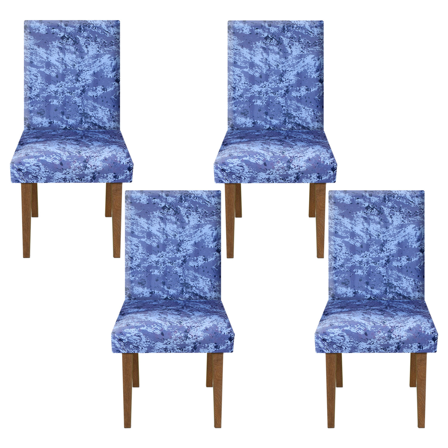 Kuber Industries Camouflage Printed Elastic Stretchable Polyster Chair Cover For Home, Office, Hotels, Wedding Banquet (Blue)