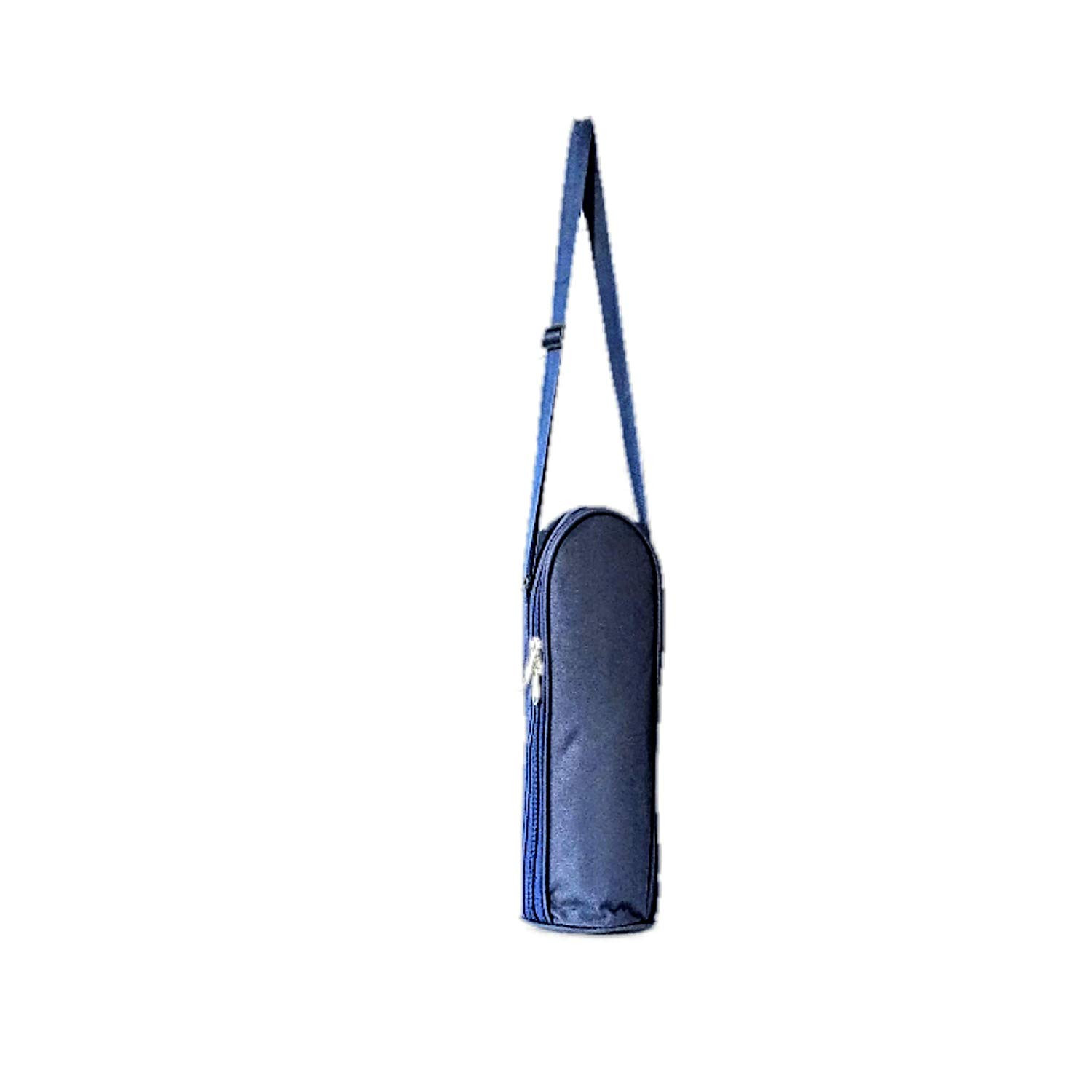 Kuber Industries Canvas Waterproof Water Bottle Cover with Adjustable Shoulder Handle & Zipper Closure,1 Ltr (Blue) -CTKTC39117