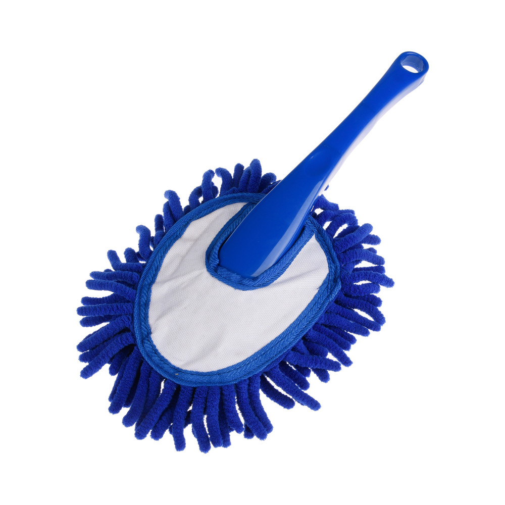 Kuber Industries Car Duster | Cleaning Duster with Handle | Dust Cleaning Brush | Kitchen Cleaning Brush | Car Dashboard Brush | Dry-Wet Cleaning Brush | Small | Blue