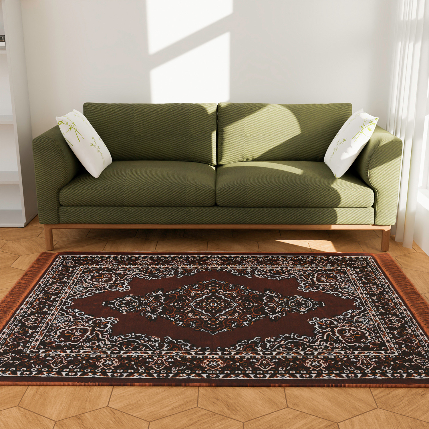Kuber Industries Carpet | Velvet Floor Mat | Carpet for Hall | Carpet for Living Room | Carpet for Bedroom | Area Rug | Solid Prayer Mat |Heavy V.V Carpet | 5x7 Feet | Dark Brown