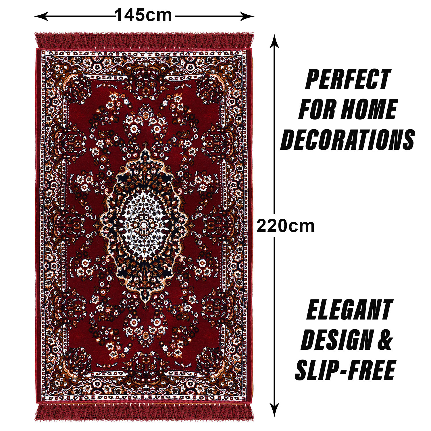 Kuber Industries Carpet | Velvet Floor Mat | Carpet for Hall | Carpet for Living Room | Carpet for Bedroom | Area Rug | Solid Prayer Mat |Heavy V.V Carpet | 5x7 Feet | Maroon