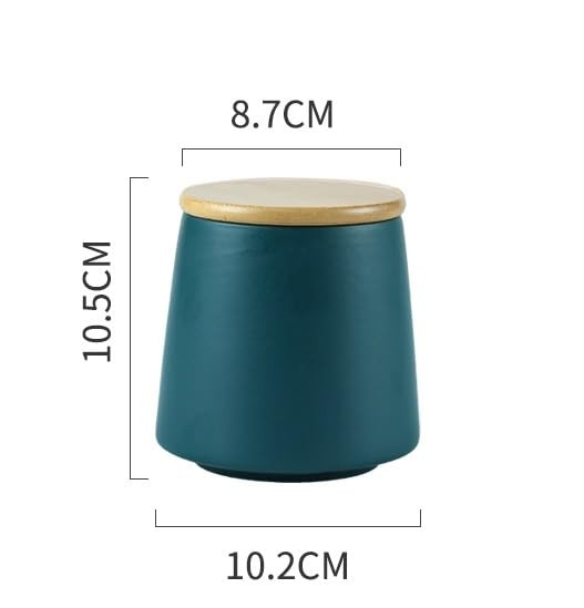 Kuber Industries Ceramic Jar | Food Storage Jar | Kitchen Storage Jar | Round Jar for Home | Sugar Storage Jar | Airtight Bamboo Lid | YX04-3-GN | 3 Piece Set | 500 | 700 | 850 ML | Green