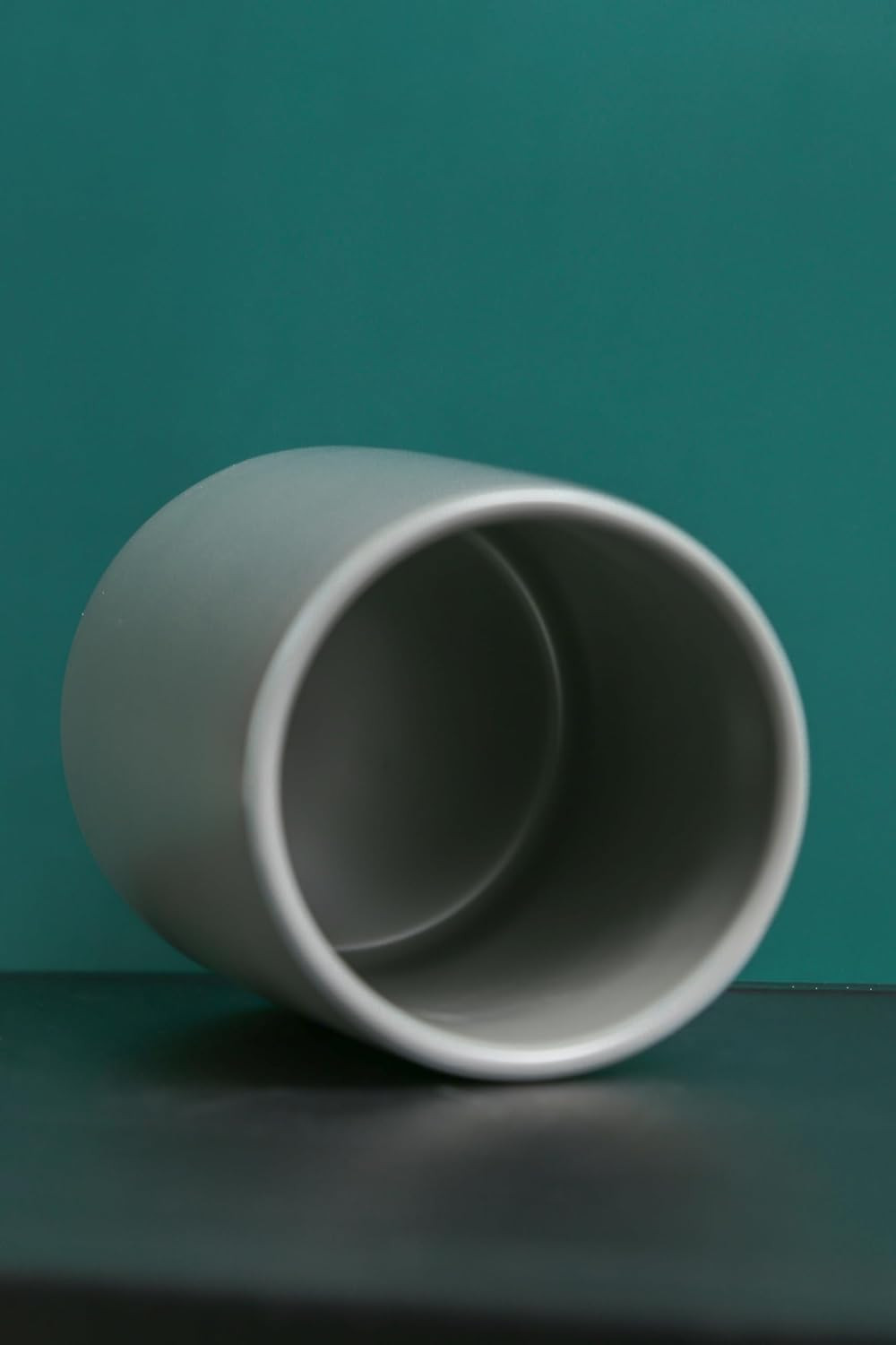 Kuber Industries Ceramic Jar | Food Storage Jar | Kitchen Storage Jar | Round Jar for Home | Sugar Storage Jar | Airtight Bamboo Lid | YX03-L-GY | 850 ML | Gray