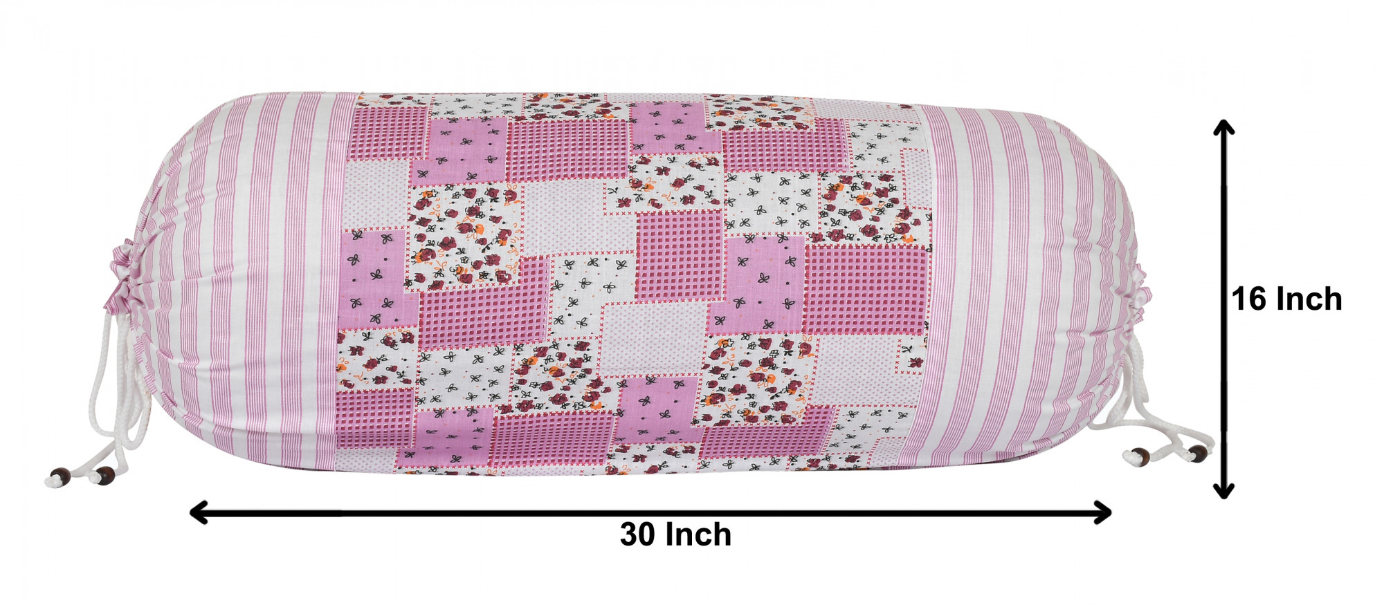 Kuber Industries Check Design Premium Cotton Bolster Covers, 16 x 30 inch,(Pink)