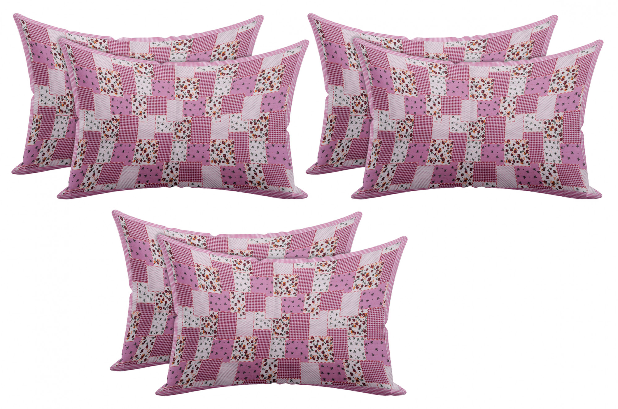 Kuber Industries Check Design Premium Cotton Pillow Covers, 18 x 28 inch,(Pink)