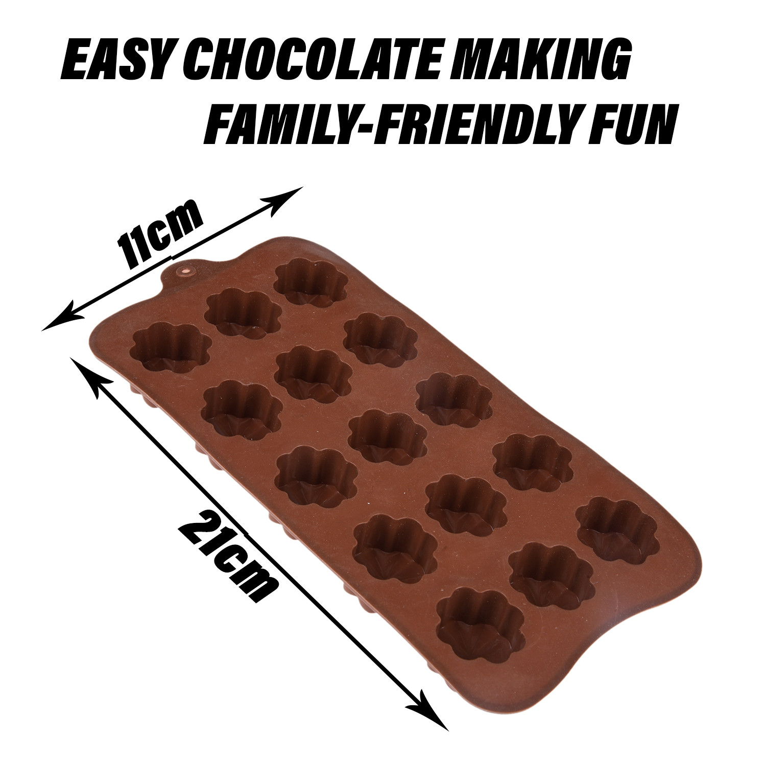 Kuber Industries Chocolate Mould | Silicone Cookies Mould Cake | Chocolate Cookies Tray | Flower Chocolate Mould Tray | Non-Stick Cookies Moulds | Candy Mold Tray | Brown