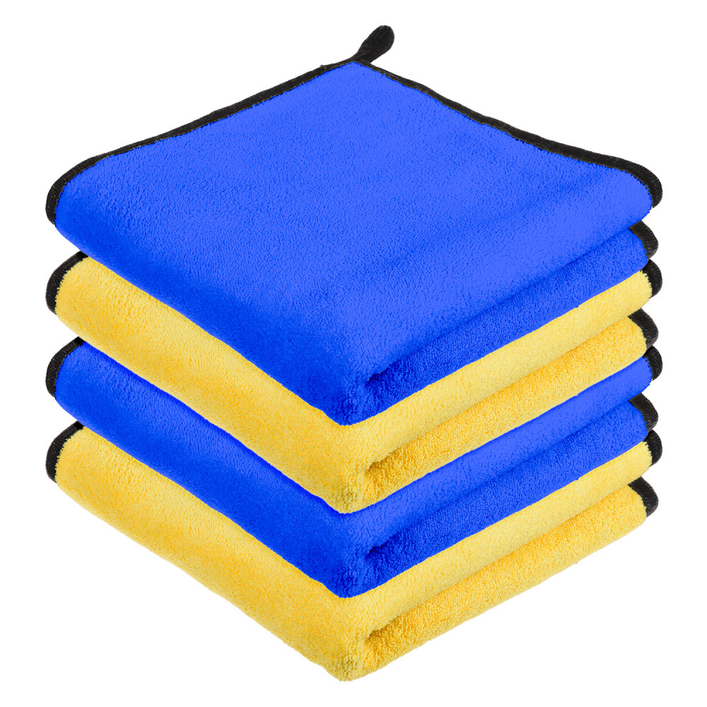 Kuber Industries Cleaning Towel | Reusable Cleaning Cloths for Kitchen | Duster Towel for Home Cleaning | 400 GSM Cleaning Cloth Towel with Hanging Loop | 40x60 | Pack of 4 | Multi
