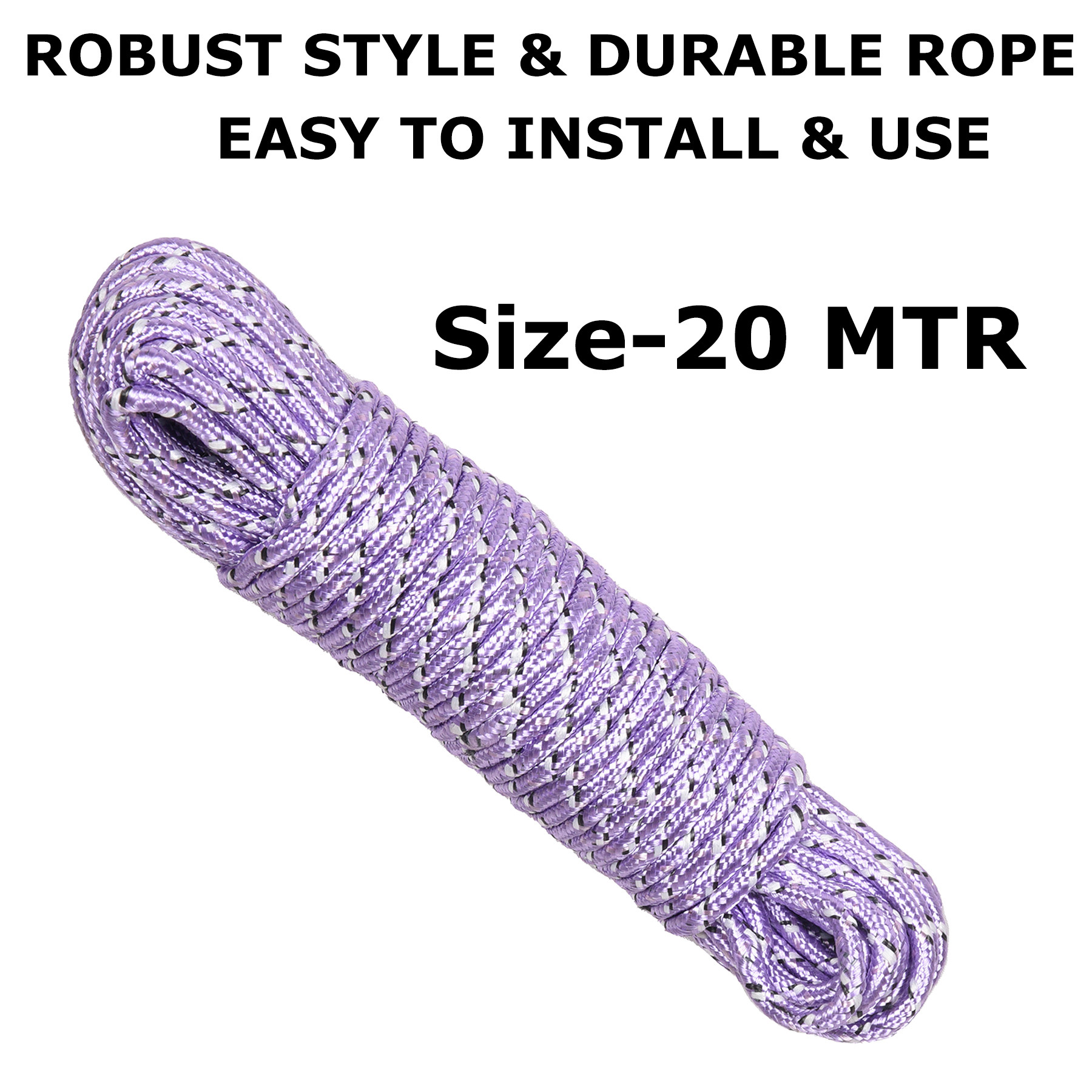Kuber Industries Cloth Drying Rope | Nylon Synthetic Laundry Line Rope | Laundry Clothesline | Cloth Drying Wire Synthetic Rope | Clothes Drying Line | 20 MTR | Multicolor