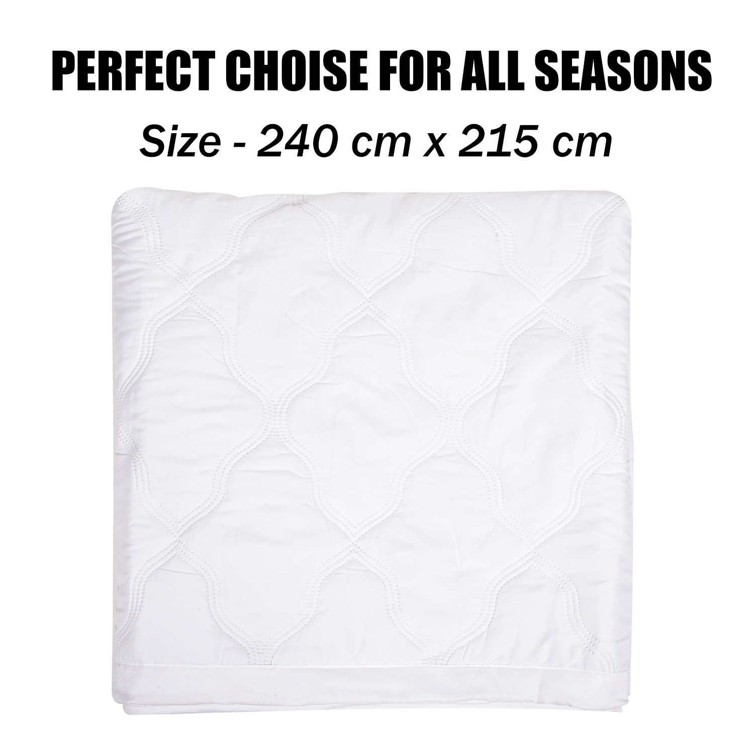Kuber Industries Comforter | Microfiber Blanket for Summer | Blanket for Winter | Quilted Blanket Cover | Reversible Comforter | Blanket for Double Bed | White
