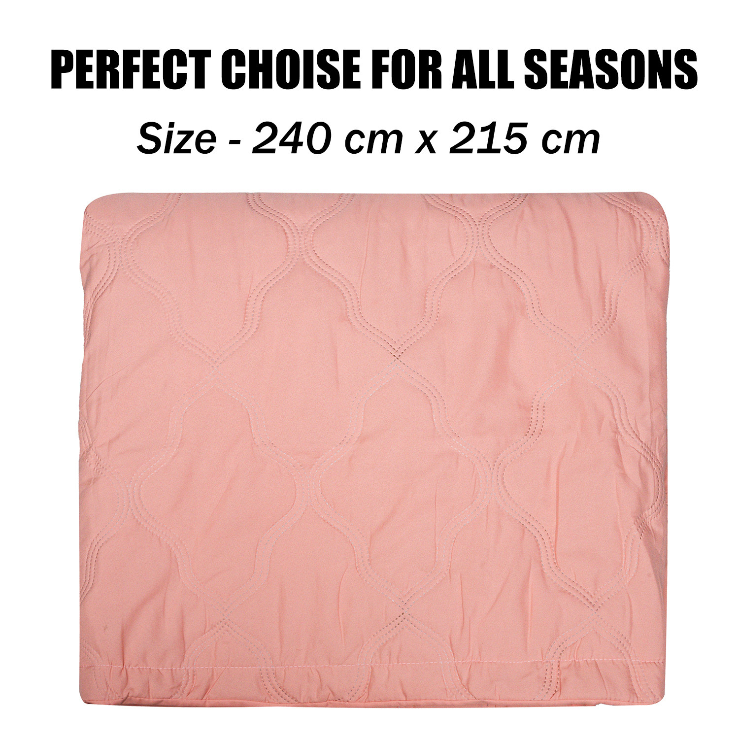 Kuber Industries Comforter | Microfiber Blanket for Summer | Blanket for Winter | Quilted Blanket Cover | Reversible Comforter | Blanket for Double Bed | Pink