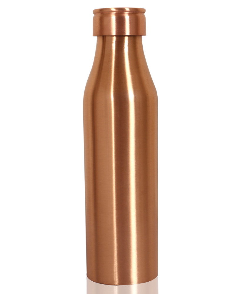 Kuber Industries Copper Plain &amp; Leak Proof Water Bottle For Home, office, Traveling. 1 Ltr (Brown)