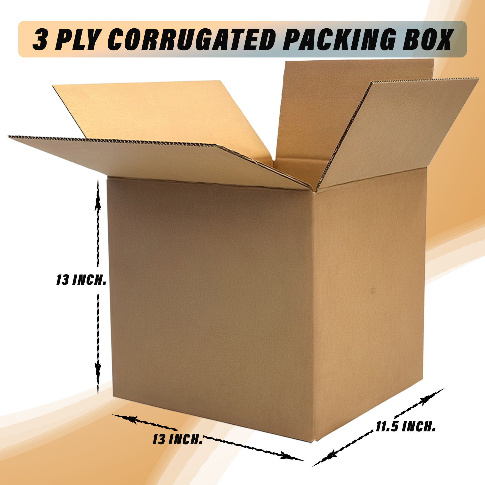 Kuber Industries Corrugated Box | 3 Ply Corrugated Packing Box | Corrugated for Shipping | Corrugated for Courier & Goods Transportation | L 13 x W 11.50 x H 13 Inch| Brown