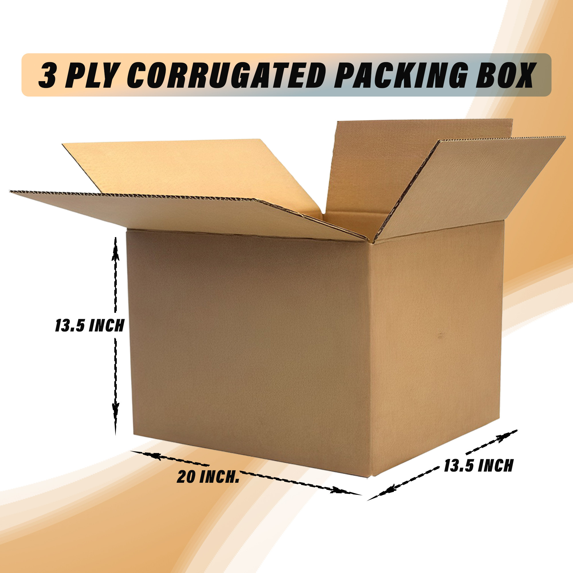 Kuber Industries Corrugated Box | 3 Ply Corrugated Packing Box | Corrugated for Shipping | Corrugated for Courier & Goods Transportation | L 20 x W 13.5 x H 13.5 Inch| Brown