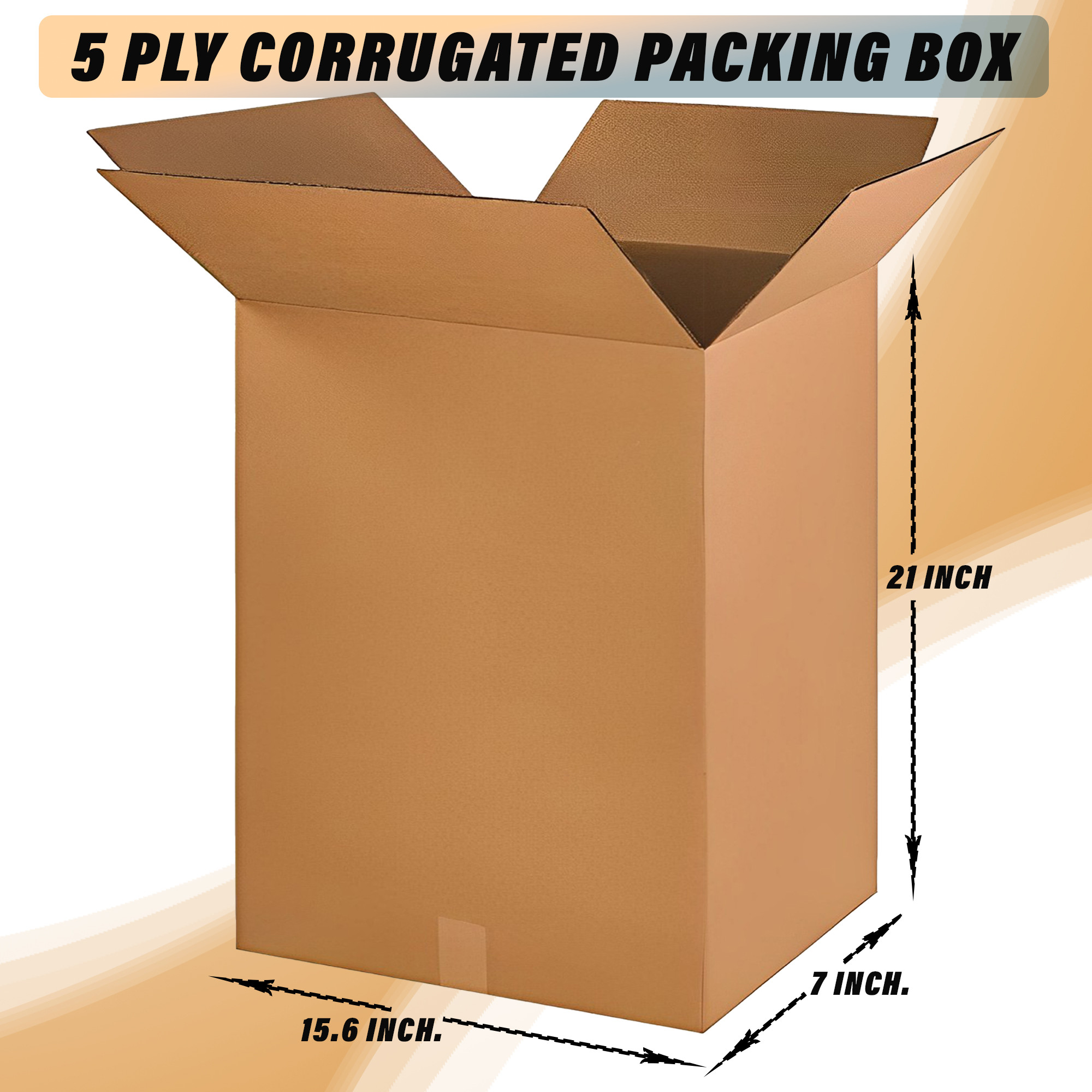 Kuber Industries Corrugated Box | 5 Ply Corrugated Packing Box | Corrugated for Shipping | Corrugated for Courier & Goods Transportation | L 15.6 x W 7 x H 21 Inch |Brown